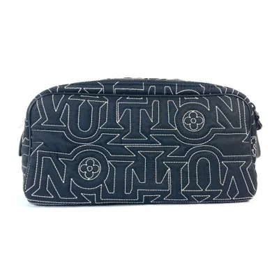 Pre-owned Louis Vuitton Black White Nylon Clutch Bag Pouch ()