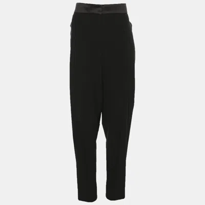 Pre-owned Louis Vuitton Black Wool Blend Formal Trousers L