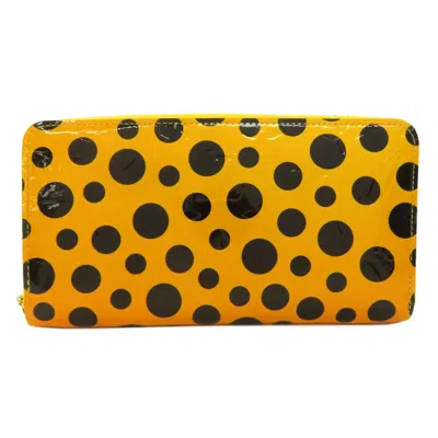 Pre-owned Louis Vuitton Black Yellow Vernis Long Wallet (bi-fold) () In Multi