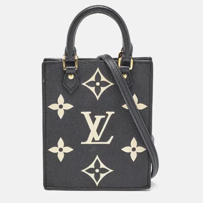 Pre-owned Louis Vuitton Black/beige Monogram Empreinte Leather Petit Sac Plat Tote