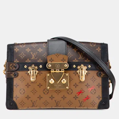 Pre-owned Louis Vuitton Black/brown Monogram Reverse Trunk Clutch