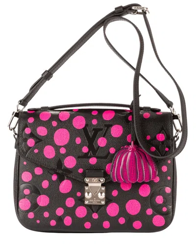Louis Vuitton Black/fushia Monogram Giant Empreinte Ltd. Ed. Yayoi Kusama  Giant Pochette Metis Mm,  In Multi