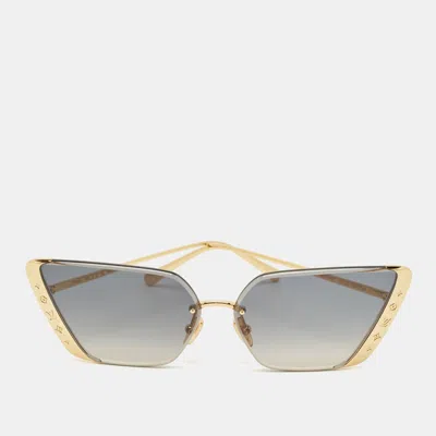 Pre-owned Louis Vuitton Black/gold Tone Gradient Z1993u Lv Moon Metal Cat Eye Sunglasses