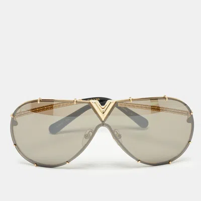 Pre-owned Louis Vuitton Black/gold Z0897e Lv Drive Aviator Sunglasses