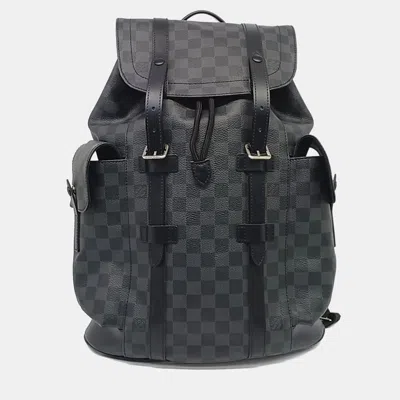 Pre-owned Louis Vuitton Black/grey Canvas Graphite Christopher Backpack
