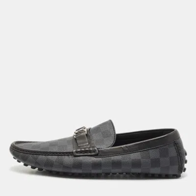 Pre-owned Louis Vuitton Black/grey Damier Graphite Canvas Hockenheim Loafers Size 45