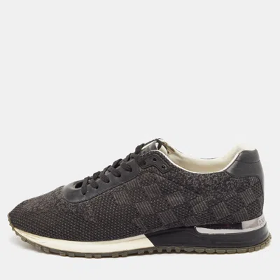 Pre-owned Louis Vuitton Black/grey Fabric And Leather Run Away Low Top Sneakers Size 43