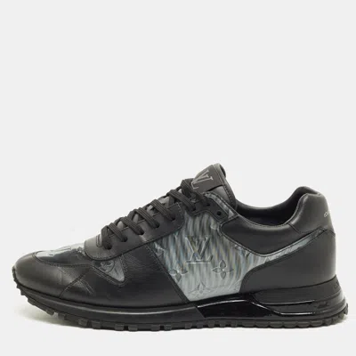Pre-owned Louis Vuitton Black/grey Pvc And Leather Run Away Low Top Sneakers Size 43