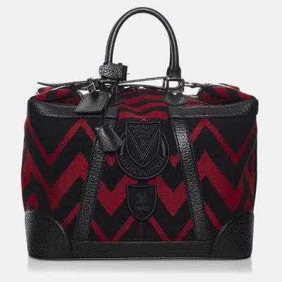 Pre-owned Louis Vuitton Black/red Wool Grimaud Vail Blanket Bag