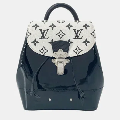 Pre-owned Louis Vuitton Black/white Monogram Vernis Hot Springs Backpack