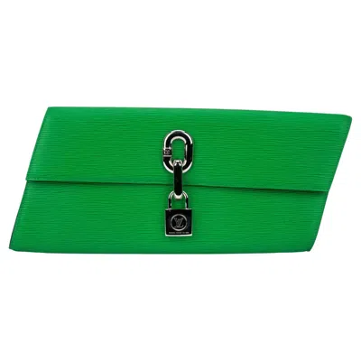 Pre-owned Louis Vuitton Blade Clutch Epi Leather In Green