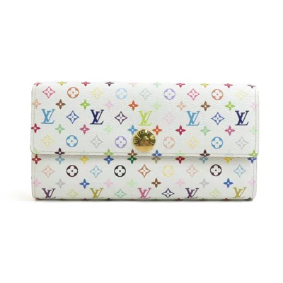 Pre-owned Louis Vuitton Blanc Citron Multi-color Monogram Multicolore Long Wallet (bi-fold) ()