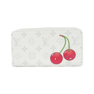 Pre-owned Louis Vuitton Blanc Coated Canvas Long Wallet (bi-fold) () In White