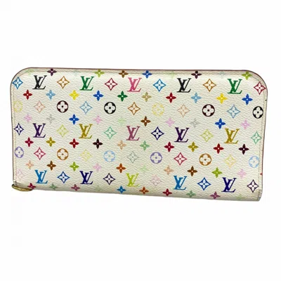Pre-owned Louis Vuitton Blanc Litchi Long Wallet (bi-fold) () In Multi