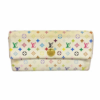 Pre-owned Louis Vuitton Blanc Litchi Long Wallet (bi-fold) ()