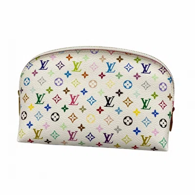 Pre-owned Louis Vuitton Blanc Litchi Pouch () In Multi