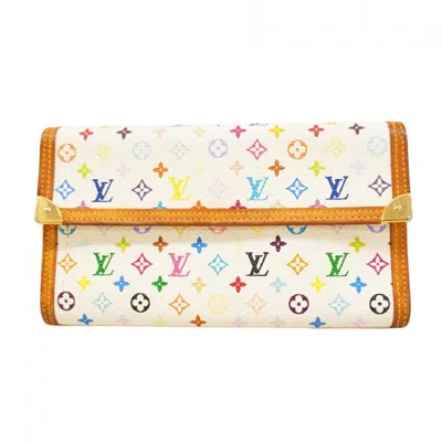 Pre-owned Louis Vuitton Blanc Long Wallet (tri-fold) () In White