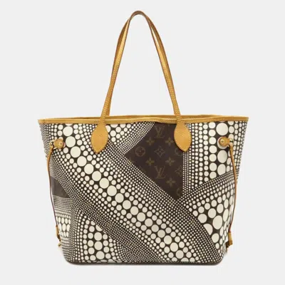 Pre-owned Louis Vuitton Monogram Pumpkin Dot Neverfull Mm Tote Bag Bron