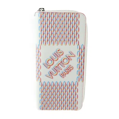 Pre-owned Louis Vuitton Blanc Multi-color White Leather Wallet (bi-fold) ()