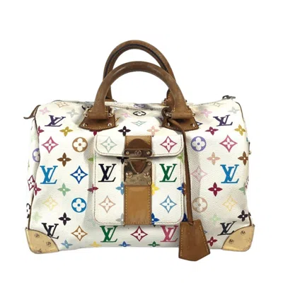 Pre-owned Louis Vuitton Blanc Multi-color White Monogram Multicolore Boston Bag Handbag ()