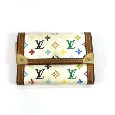 Pre-owned Louis Vuitton Blanc Multi-color White Monogram Multicolore Canvas Coin Purse/coin Case ()