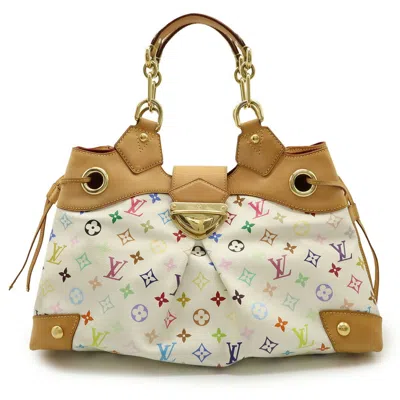 Pre-owned Louis Vuitton Blanc Multi-color White Monogram Multicolore Shoulder Bag Tote Bag ()