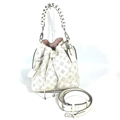 Pre-owned Louis Vuitton Blanc White Mahina Leather Handbag Shoulder Bag ()