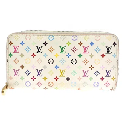 Pre-owned Louis Vuitton Blanc White Monogram Multicolore Long Wallet (bi-fold) ()