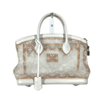 Pre-owned Louis Vuitton Blanc White Nylon Leather Handbag Tote Bag ()