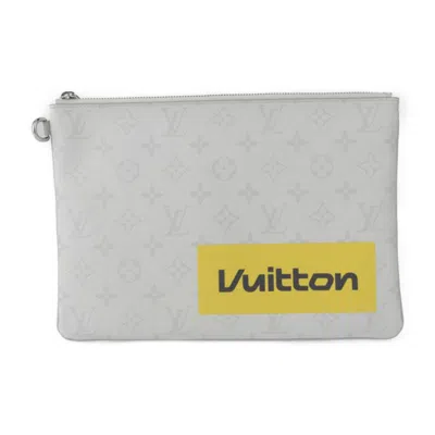 Pre-owned Louis Vuitton Blanc White Pvc Leather Clutch Bag Handbag Pouch ()