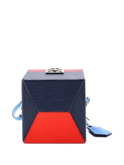 Pre-owned Louis Vuitton Bleecker Box Nm Bag Epi Leather Satchel In Blue