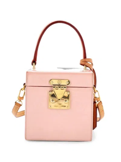 Pre-owned Louis Vuitton Bleecker Box Nm Bag Monogram Vernis Satchel In Neutral