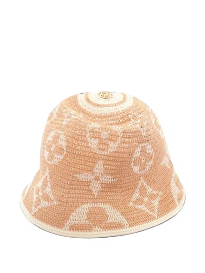 Pre-owned Louis Vuitton Bless Monogram Bucket Hat In Neutrals