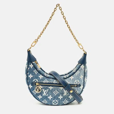 Pre-owned Louis Vuitton Bleu Monogram Denim Loop Bag In Blue