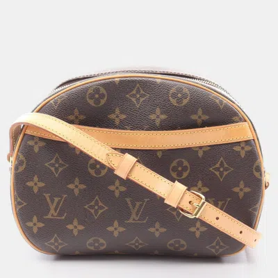 Pre-owned Louis Vuitton Blois Brown Monogram Canvas Leather Shoulder Bag