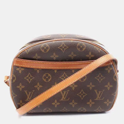 Pre-owned Louis Vuitton Blois Shoulder Bag Monogram Canvas Leather Brown