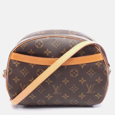 Pre-owned Louis Vuitton Blois Shoulder Bag Monogram Canvas Leather Brown