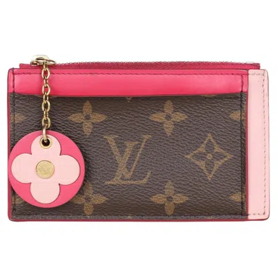 Pre-owned Louis Vuitton Blooming Flowers Zipped Card Holder, 2019 In Brown
