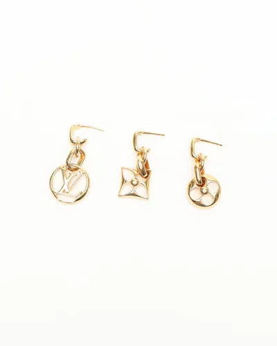 Pre-owned Louis Vuitton Blooming Hoop Earrings In Gold