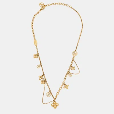 Pre-owned Louis Vuitton Blooming Supple Gold Tone Necklace