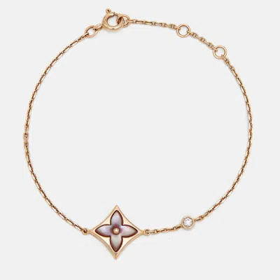Pre-owned Louis Vuitton Blossom Bb Star Pink Mother Of Pearl 18k Rose Gold Bracelet