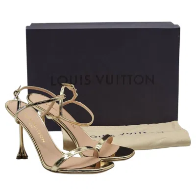 Pre-owned Louis Vuitton Blossom Leather Sandals In Gold Eu 36 Us 6 - Nwb In Black