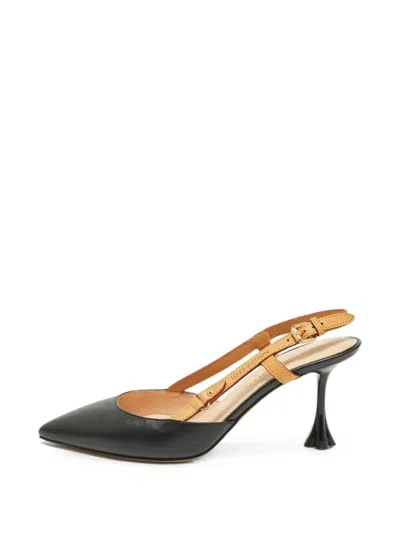 Pre-owned Louis Vuitton Blossom Slingback Pumps In Black