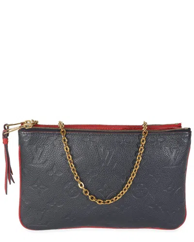Pre-owned Louis Vuitton Blue & Red Monogram Empreinte E Double Zip Pochette (authentic  Pre-loved)