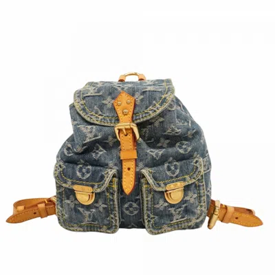 Pre-owned Louis Vuitton Blue Backpack ()