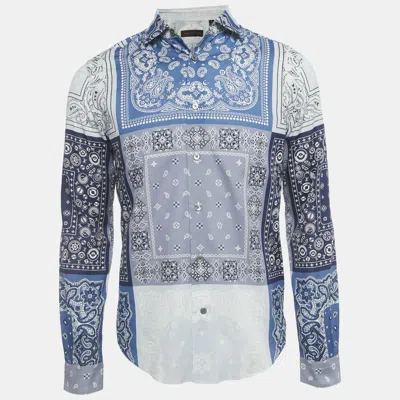 Pre-owned Louis Vuitton Blue Bandana Print Cotton Long Sleeve Shirt S