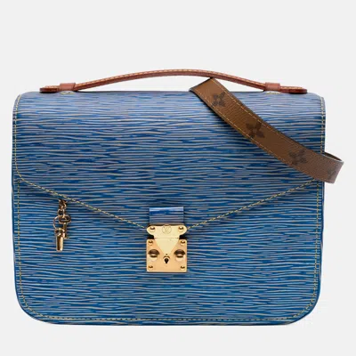 Pre-owned Louis Vuitton Blue Brown Epi Denim Pochette Metis
