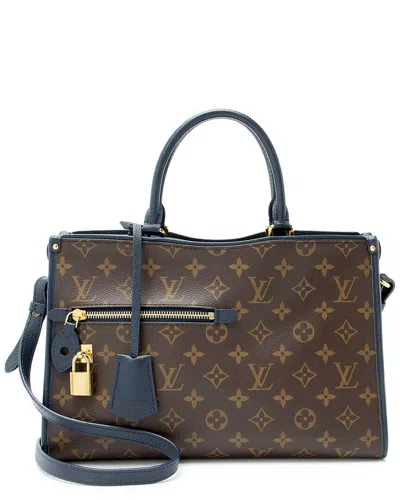 Pre-owned Louis Vuitton Blue, Brown Monogram Coated Canvas Popincourt Pm (authentic Pre-loved)