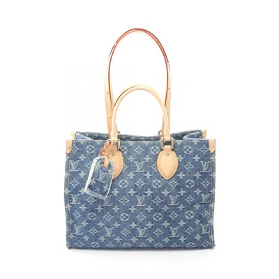 Pre-owned Louis Vuitton Blue Brown Monogram Denim Tote Bag () In Multi