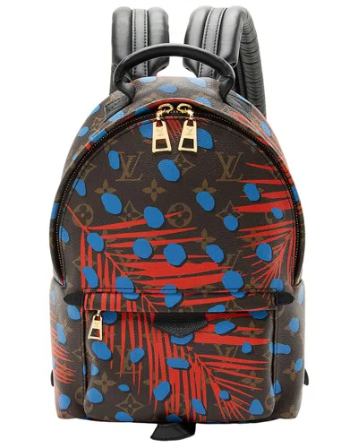 Pre-owned Louis Vuitton Blue, Brown, Red Coated Canvas, Leather Jungle Dots Palm Springs  Pm Backpack (authent